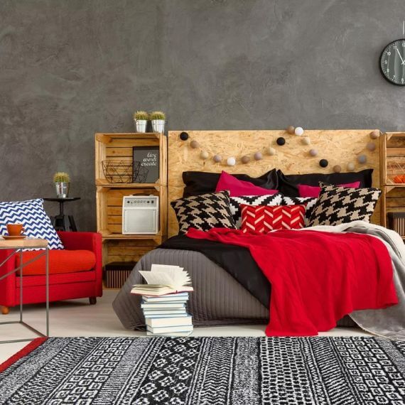 Tapis ethnique pour chambre rouge doux Spectre